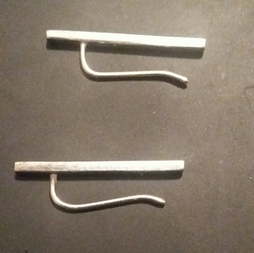 sterling silver bar ear climber earrings